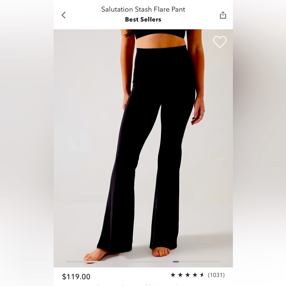 Athleta Salutation Stash Rib Flare Yoga Pants